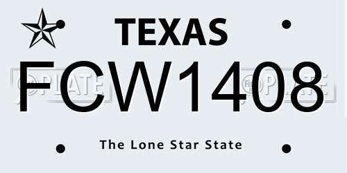 FCW1408 Texas License Plate