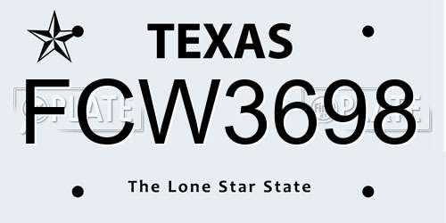 FCW3698 Texas License Plate