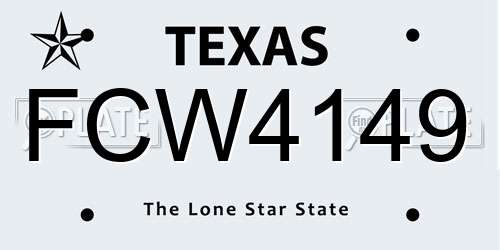 FCW4149 Texas License Plate