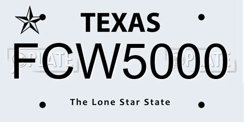 FCW5000 Texas License Plate