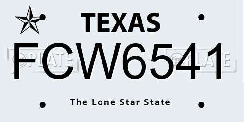 FCW6541 Texas License Plate
