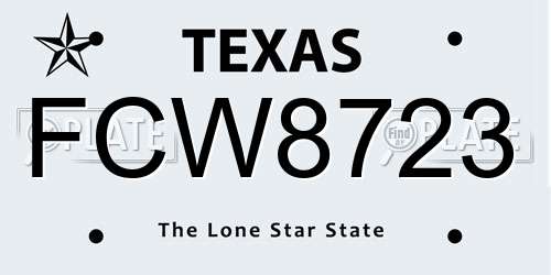 FCW8723 Texas License Plate