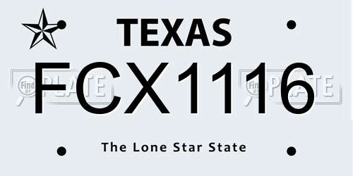FCX1116 Texas License Plate