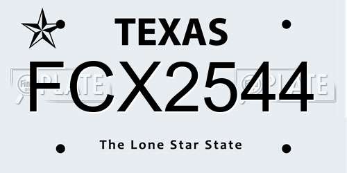 FCX2544 Texas License Plate