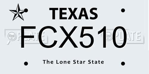 FCX510 Texas License Plate
