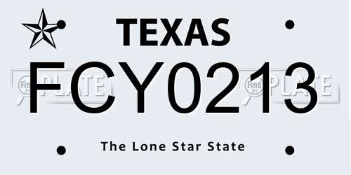 FCY0213 Texas License Plate