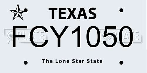 FCY1050 Texas License Plate