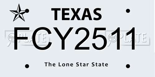 FCY2511 Texas License Plate