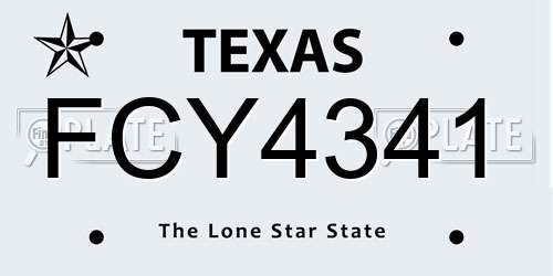 FCY4341 Texas License Plate