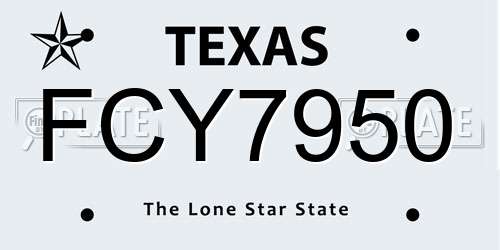 FCY7950 Texas License Plate