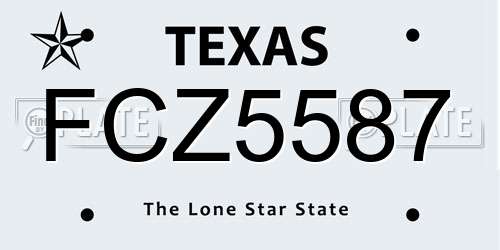 FCZ5587 Texas License Plate