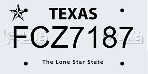 FCZ7187 Texas License Plate
