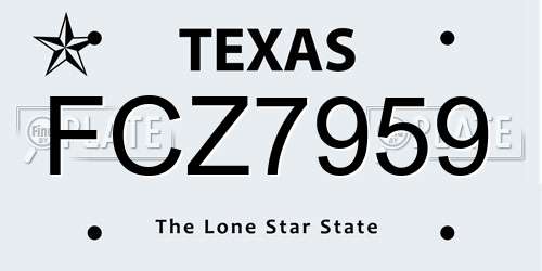 FCZ7959 Texas License Plate