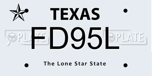 FD95L Texas License Plate