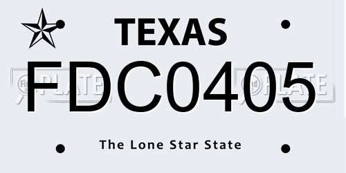 FDC0405 Texas License Plate