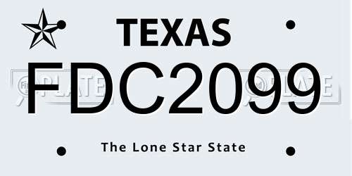 FDC2099 Texas License Plate