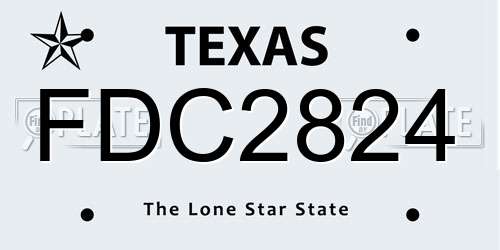 FDC2824 Texas License Plate