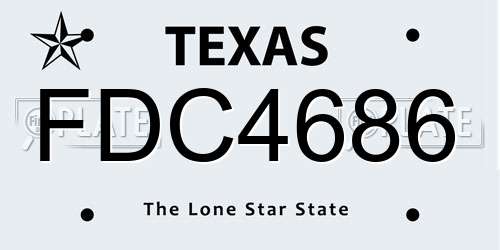 FDC4686 Texas License Plate