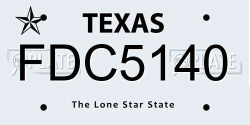 FDC5140 Texas License Plate