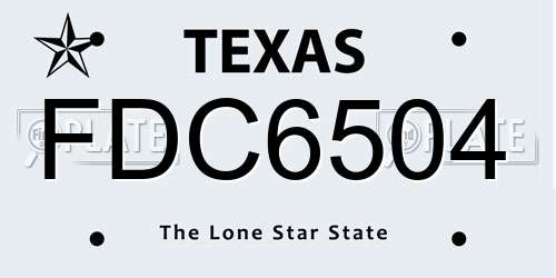 FDC6504 Texas License Plate