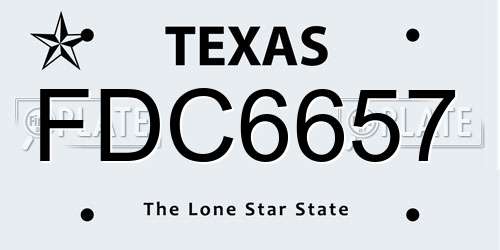 FDC6657 Texas License Plate