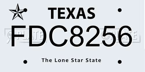 FDC8256 Texas License Plate