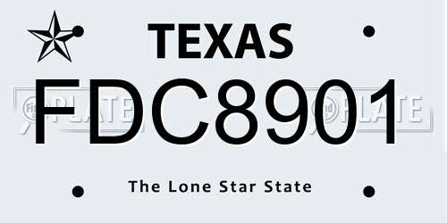 FDC8901 Texas License Plate