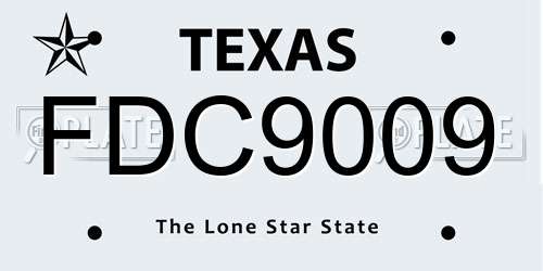 FDC9009 Texas License Plate