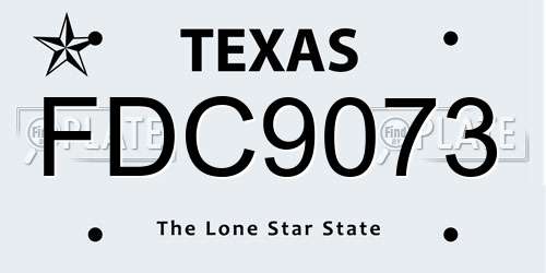 FDC9073 Texas License Plate