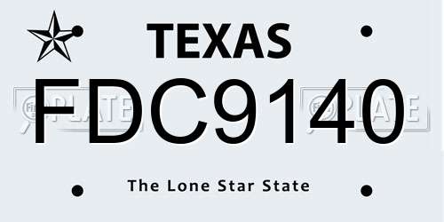 FDC9140 Texas License Plate