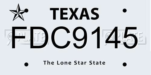 FDC9145 Texas License Plate