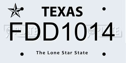 FDD1014 Texas License Plate