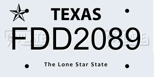 FDD2089 Texas License Plate