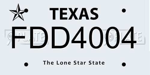 FDD4004 Texas License Plate