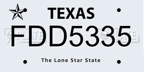 FDD5335 Texas License Plate