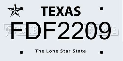 FDF2209 Texas License Plate