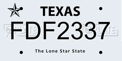 FDF2337 Texas License Plate