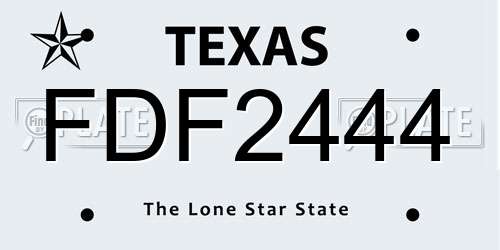 FDF2444 Texas License Plate