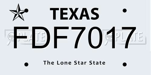 FDF7017 Texas License Plate