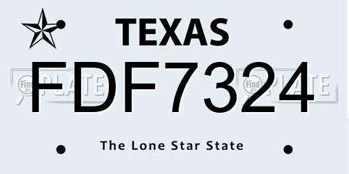 FDF7324 Texas License Plate