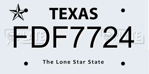FDF7724 Texas License Plate