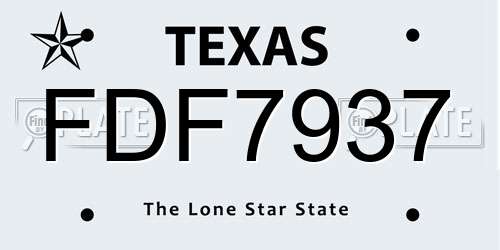 FDF7937 Texas License Plate