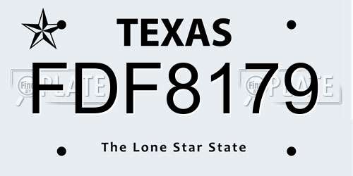 FDF8179 Texas License Plate