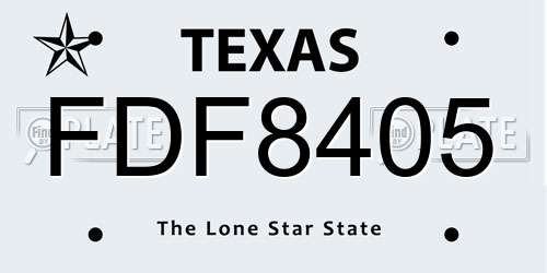 FDF8405 Texas License Plate