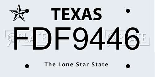 FDF9446 Texas License Plate