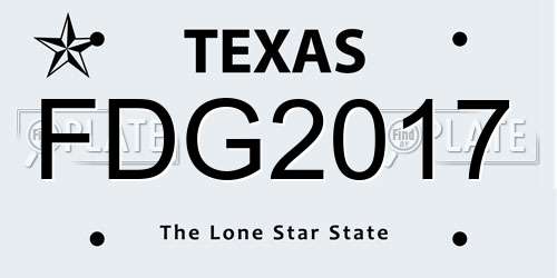 FDG2017 Texas License Plate