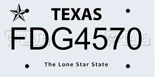 FDG4570 Texas License Plate