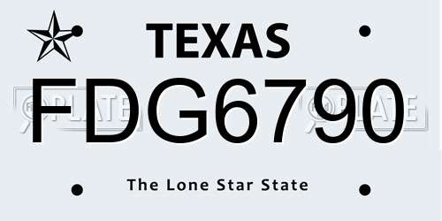 FDG6790 Texas License Plate