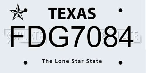 FDG7084 Texas License Plate
