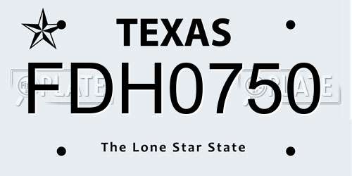 FDH0750 Texas License Plate